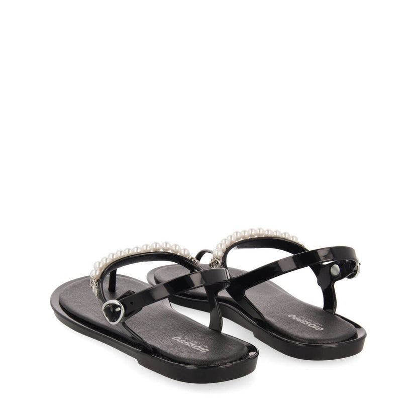 Garachine women's black sandals with mini crystals