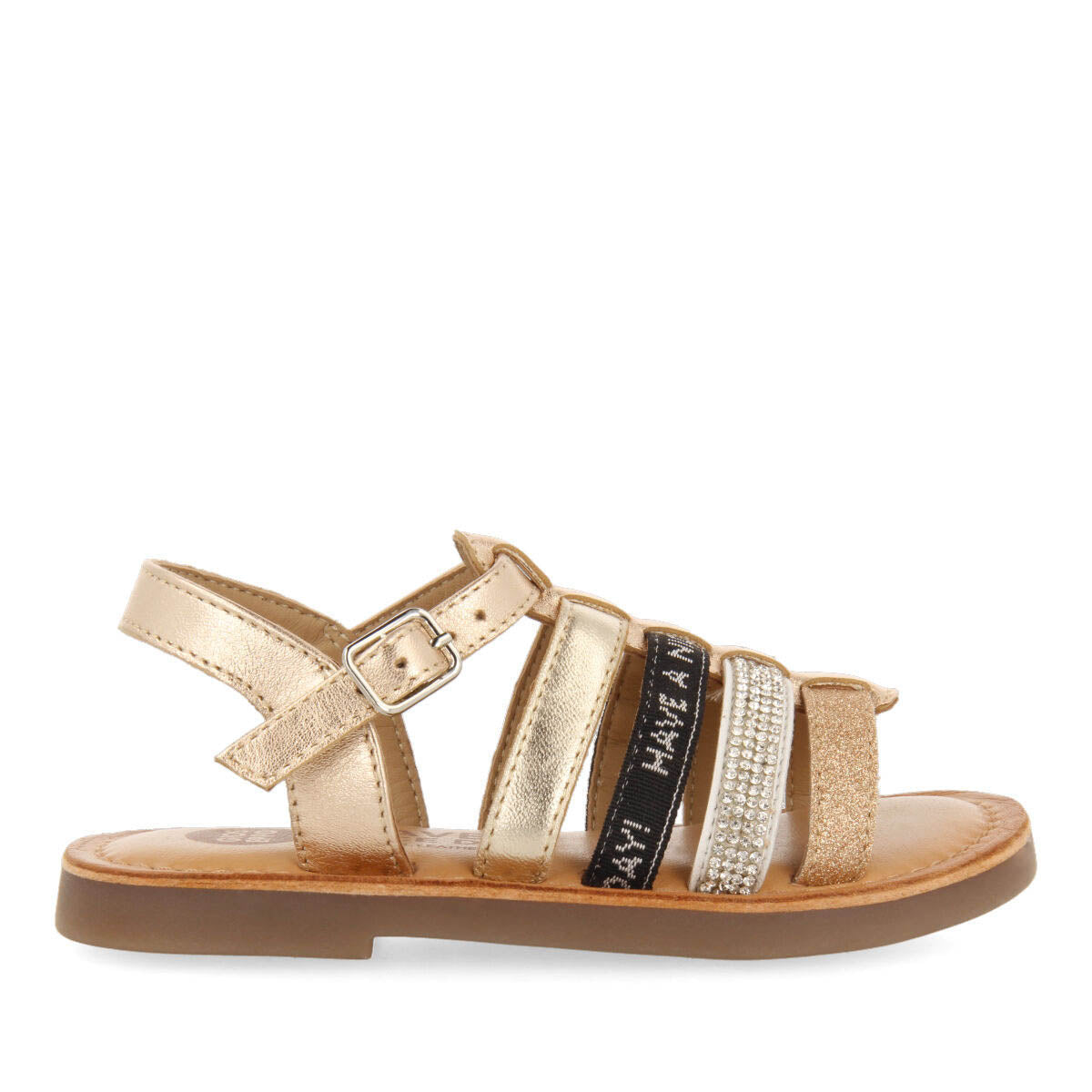 Tingry girls leather sandals with multicoloured details