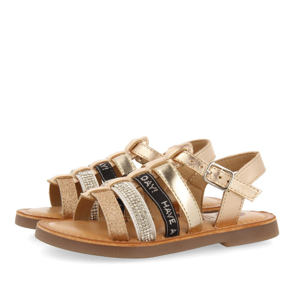 Tingry girls leather sandals with multicoloured details