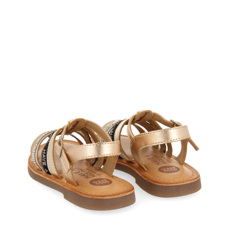 Tingry girls leather sandals with multicoloured details