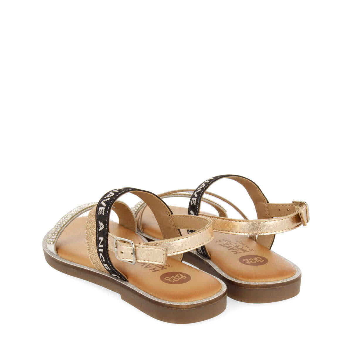 Sandalias de piel con detalles multicolor para niña tayak