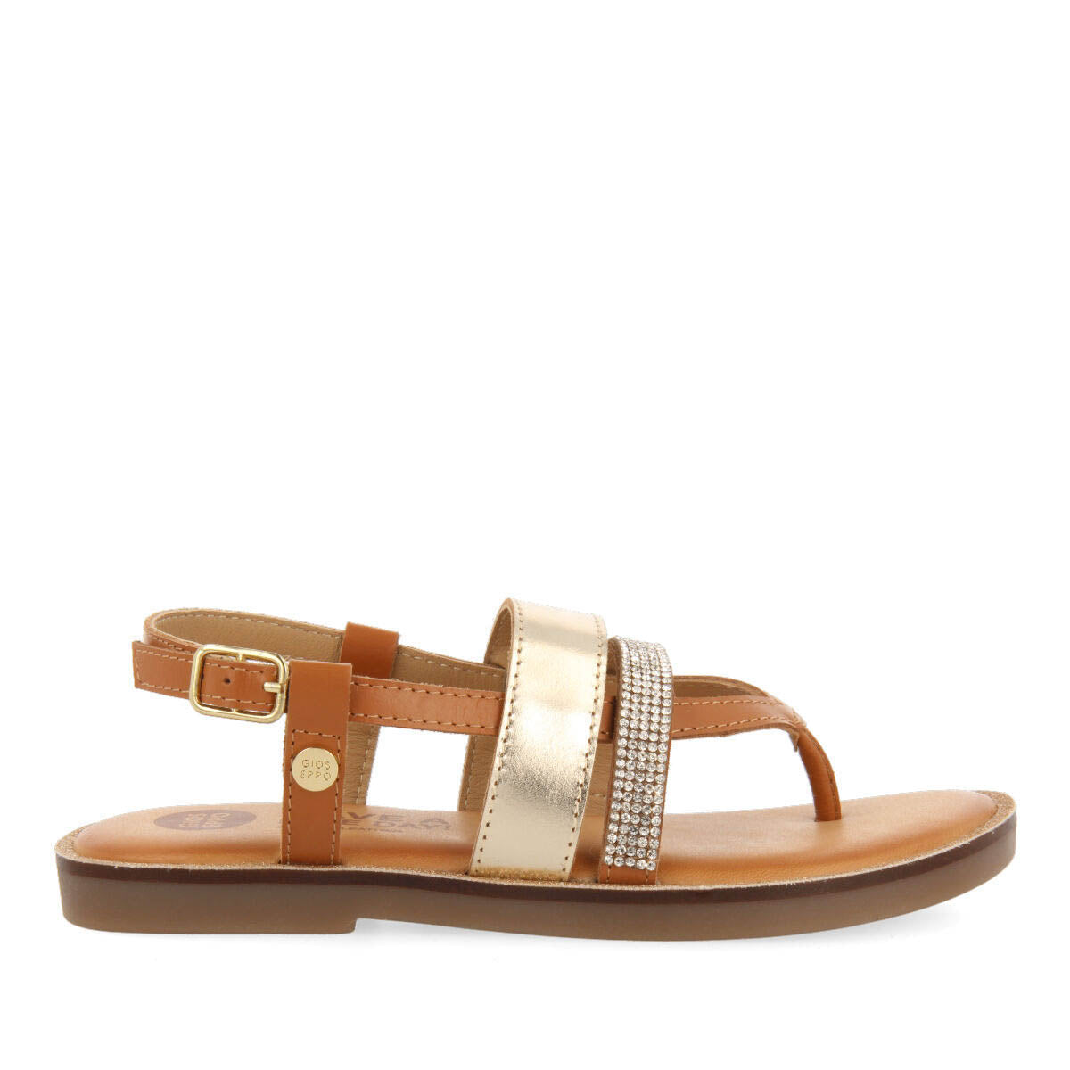 Loiza girls gold leather sandals