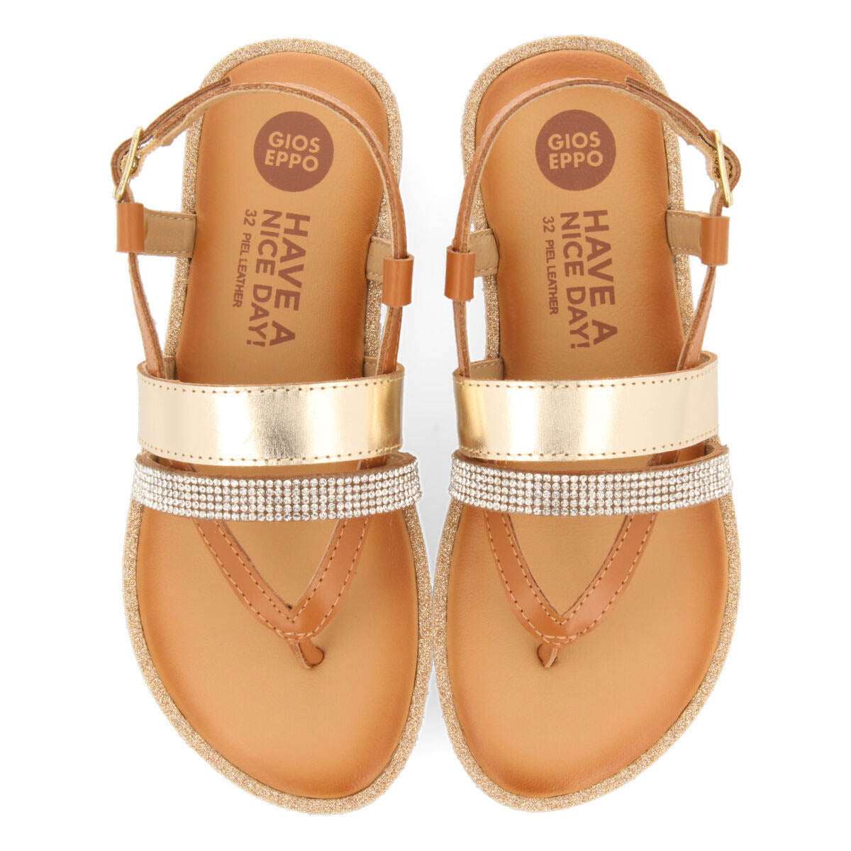Loiza girls gold leather sandals