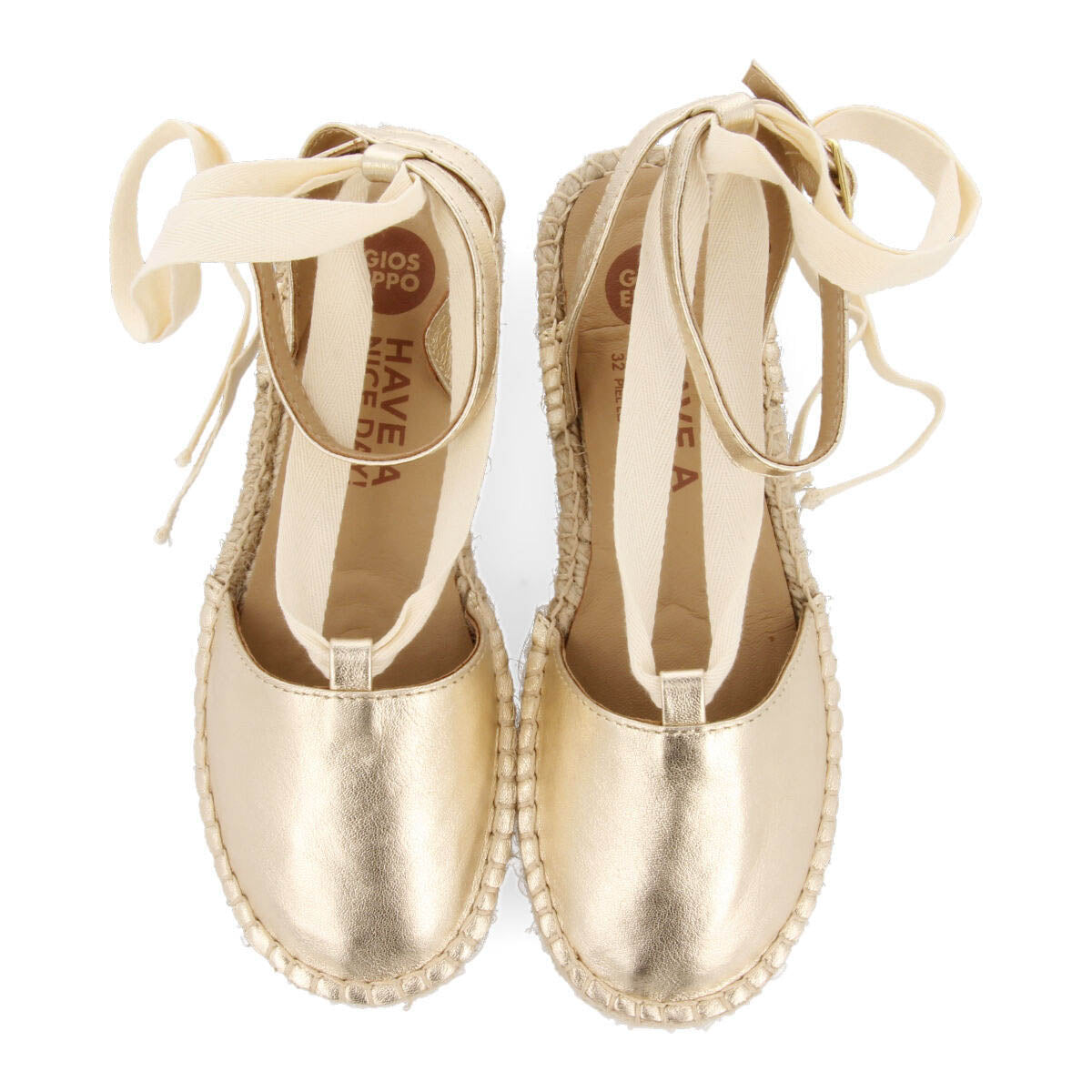 Stravaj girls gold espadrilles