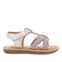 Argis girls lilac leather sandals with decorative metalliciping