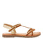 Cleurie girls tan sandals with metalliciping