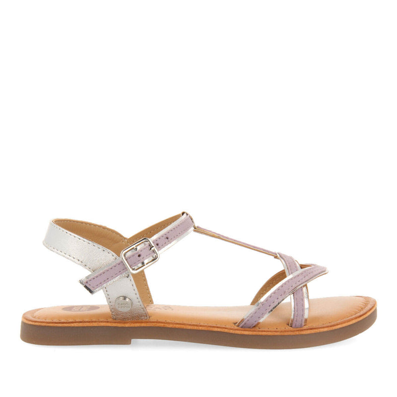 Cleurie girls lilac sandals with metalliciping