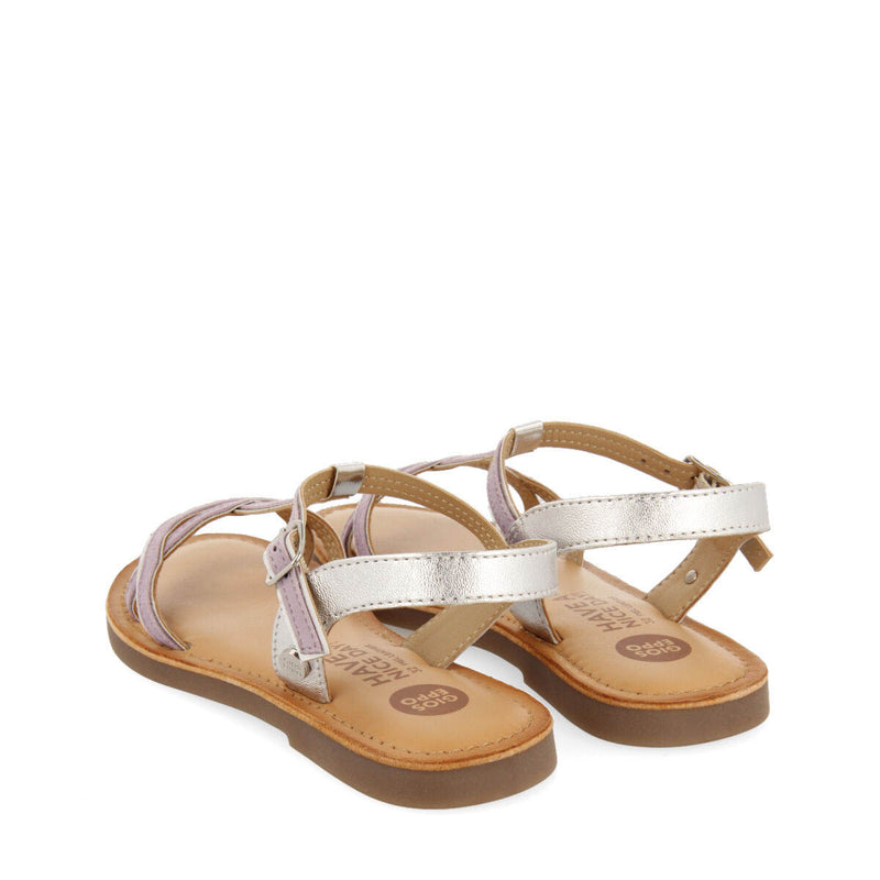 Cleurie girls lilac sandals with metalliciping