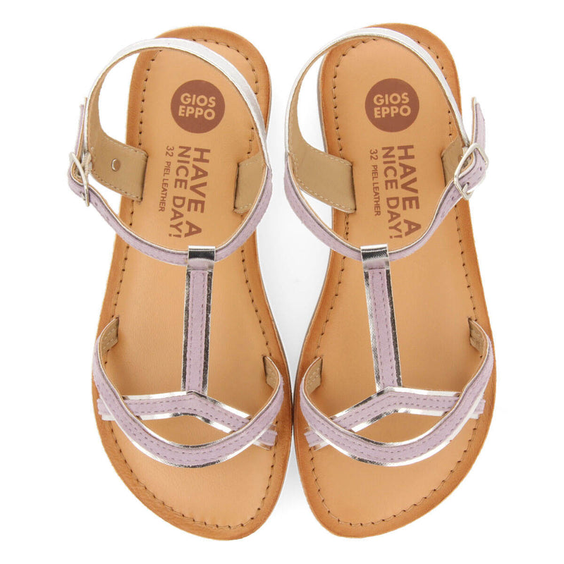 Cleurie girls lilac sandals with metalliciping