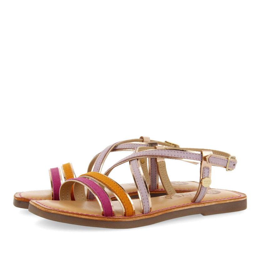 Aranc girls lilac sandals with metalliciping