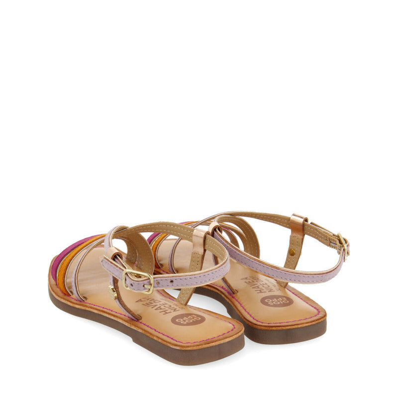 Aranc girls lilac sandals with metalliciping