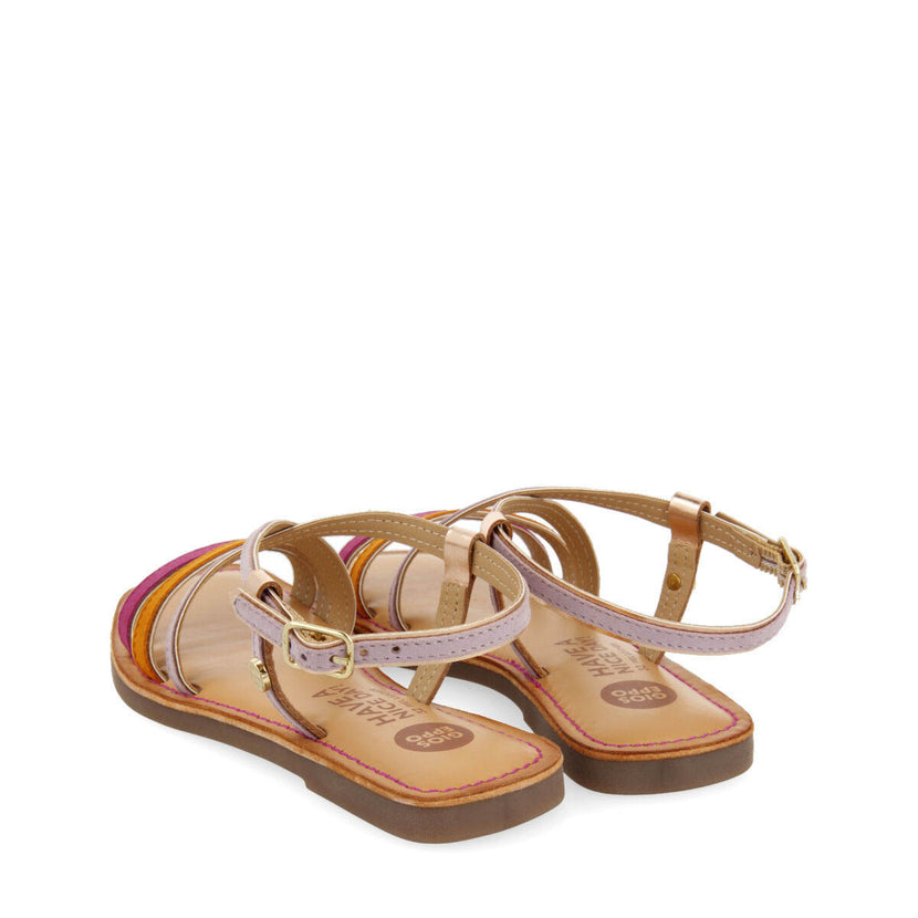 Aranc girls lilac sandals with metalliciping
