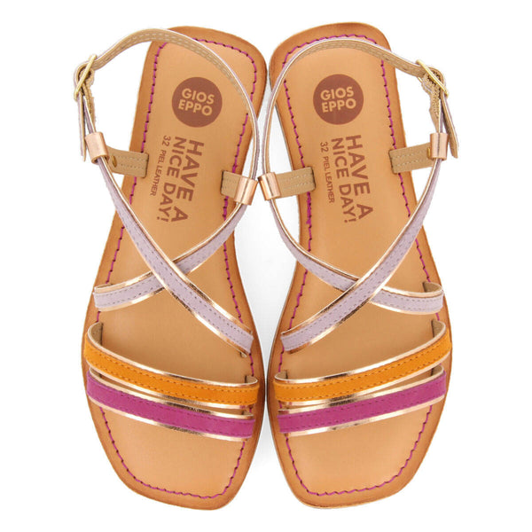 Aranc girls lilac sandals with metalliciping