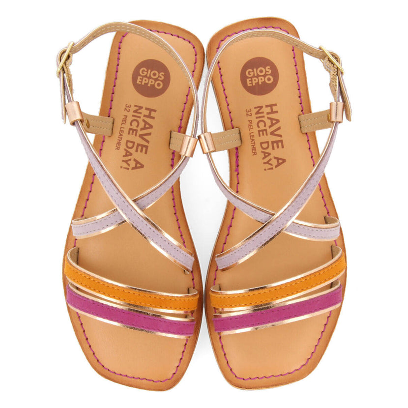 Aranc girls lilac sandals with metalliciping