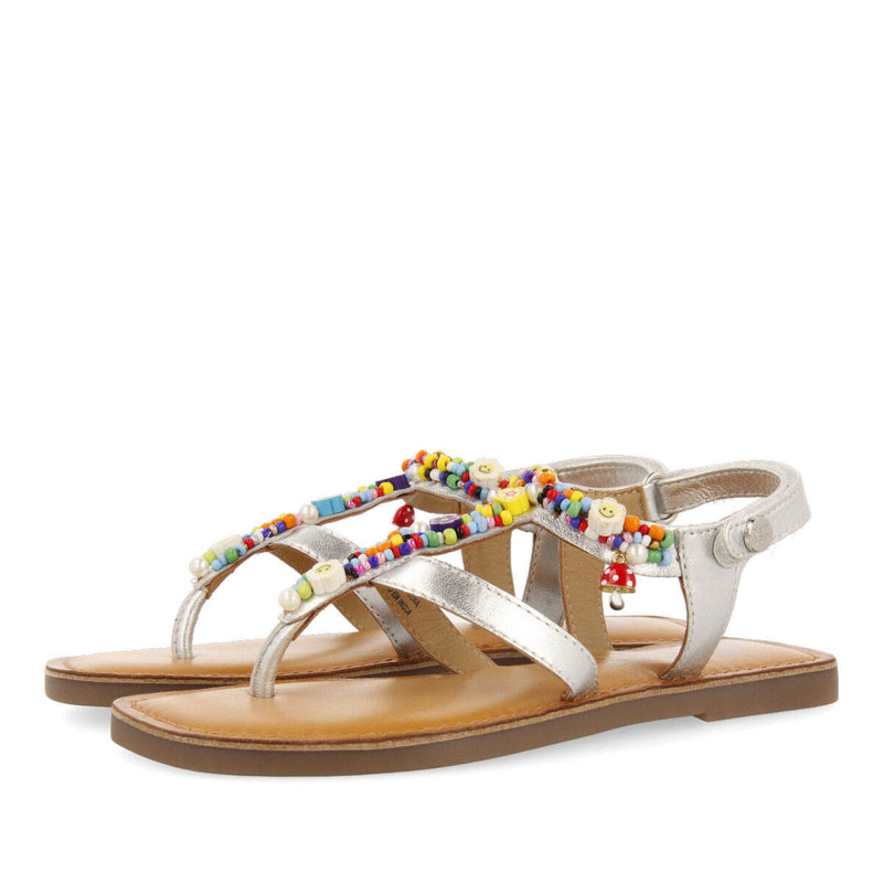 Ibiraci girls silver leather sandals