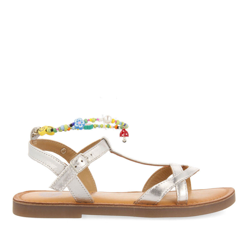 Sandali in pelle con dettagli in color argento da bambina etigny