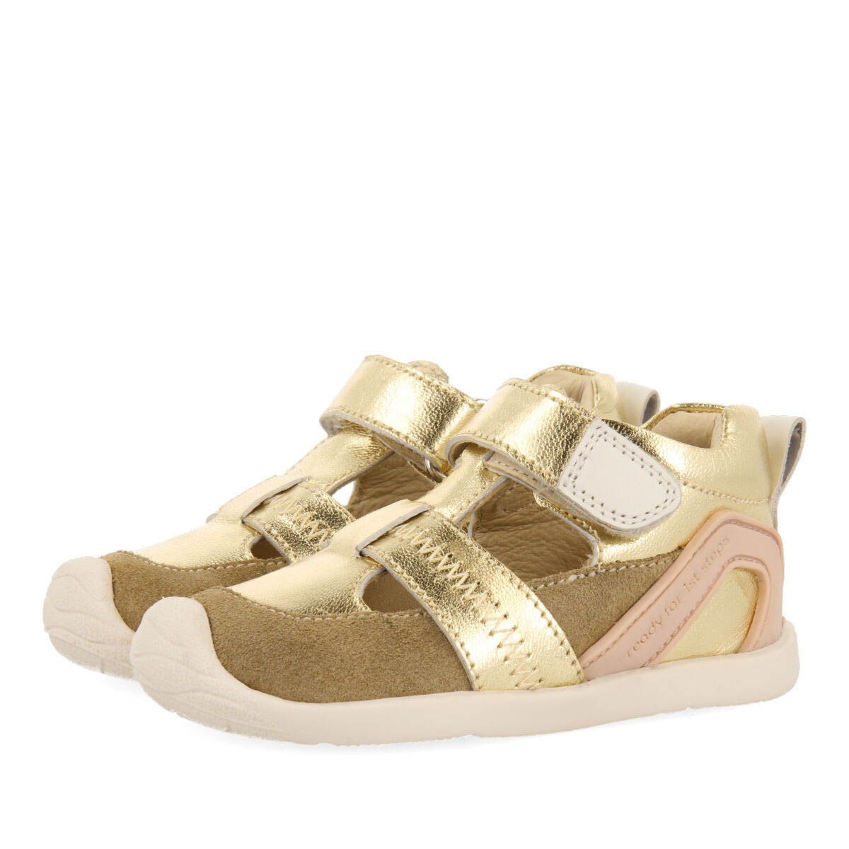 Bahon girls gold leather sandals