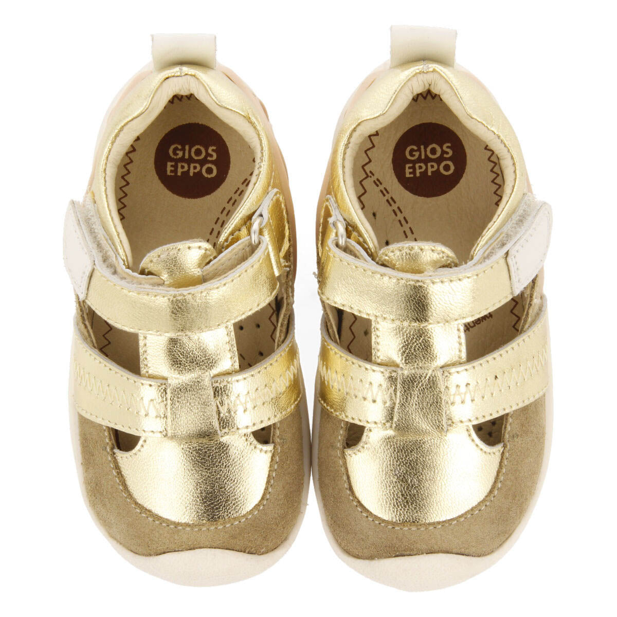 Bahon girls gold leather sandals