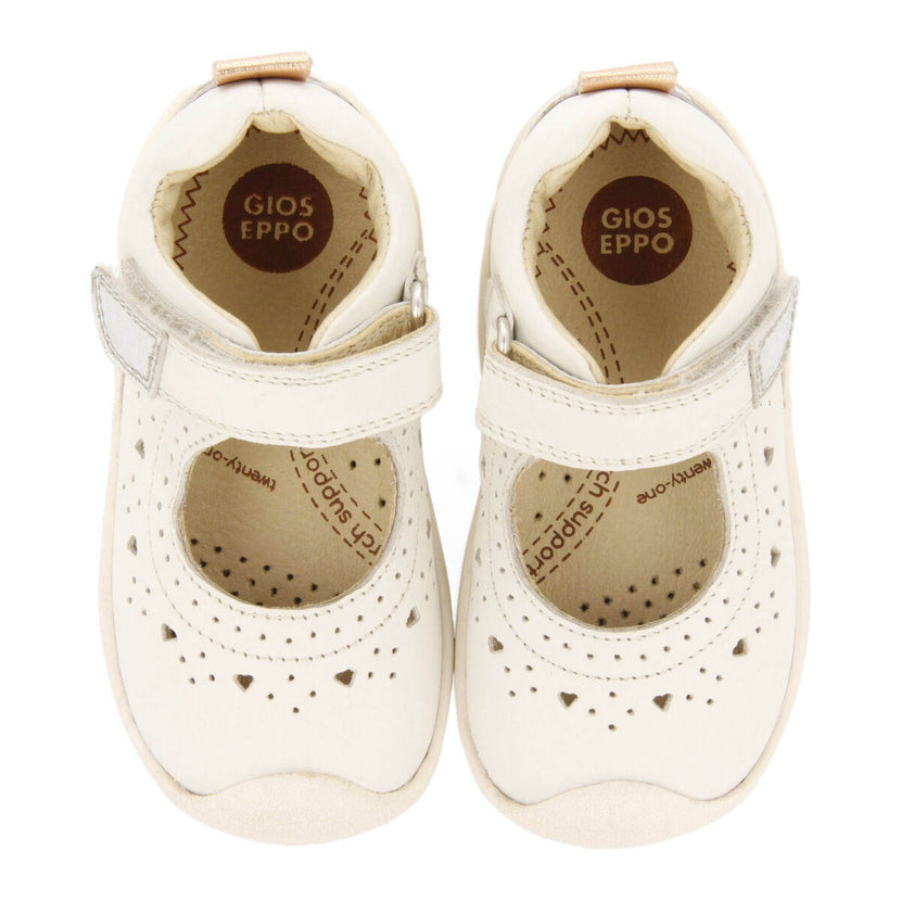 Conand girls white leather ballet flats