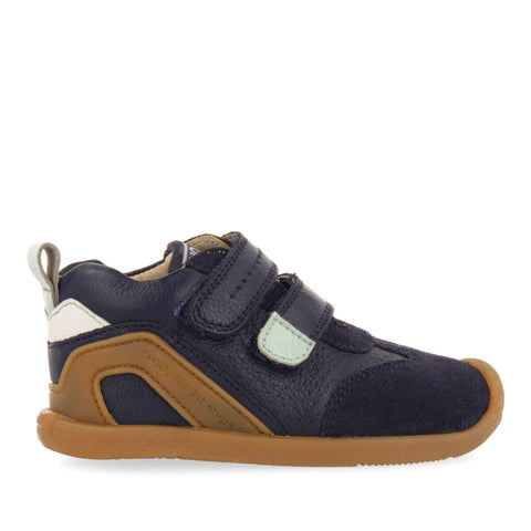ANGICAL BOYS NAVY BLUE LEATHER SNEAKERS