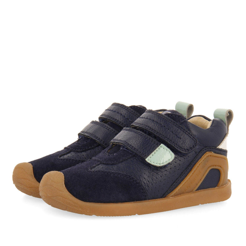 Angical boys navy blue leather sneakers