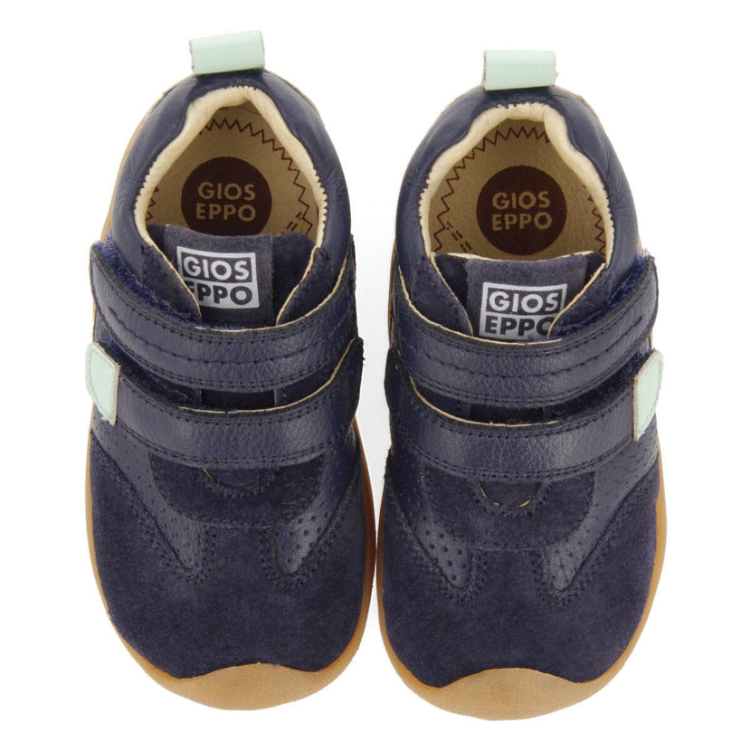 Angical boys navy blue leather sneakers