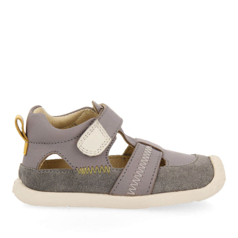 SERMUR BOYS GREY LEATHER SANDALS
