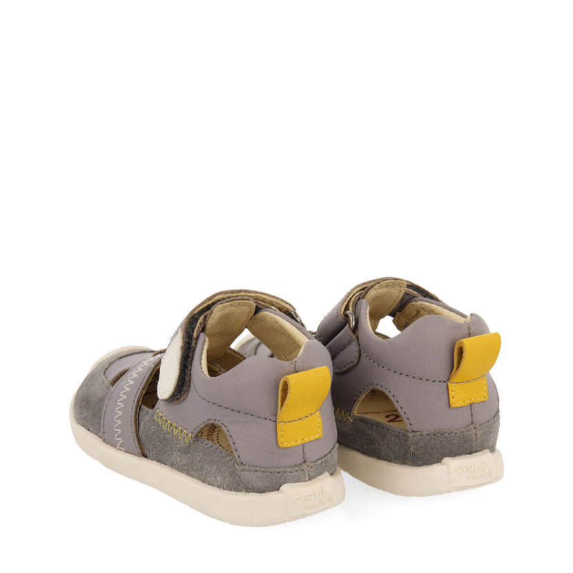 Sermur boys grey leather sandals