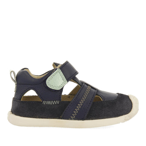 SERMUR BOYS NAVY BLUE LEATHER SANDALS