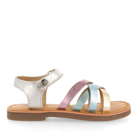 SIMAO GIRLS MULTICOLOURED LEATHER SANDALS