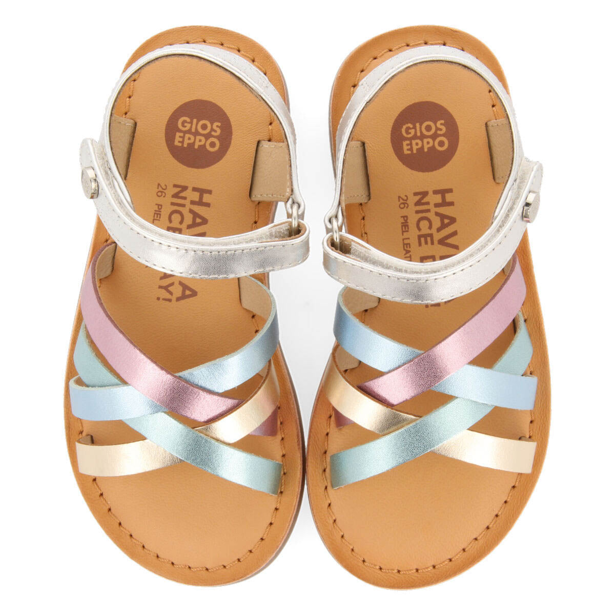 Sandales en peau multicolore pour filles simao