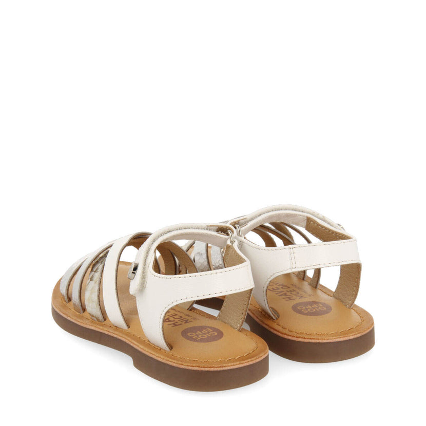 Nouhant girls sandals with white straps