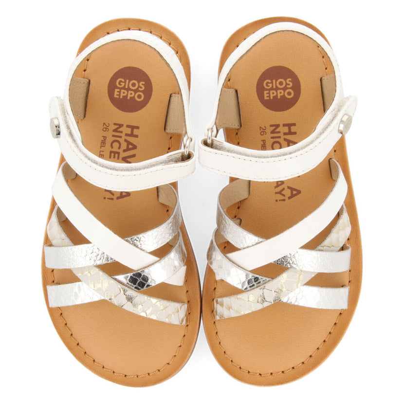 Nouhant girls sandals with white straps