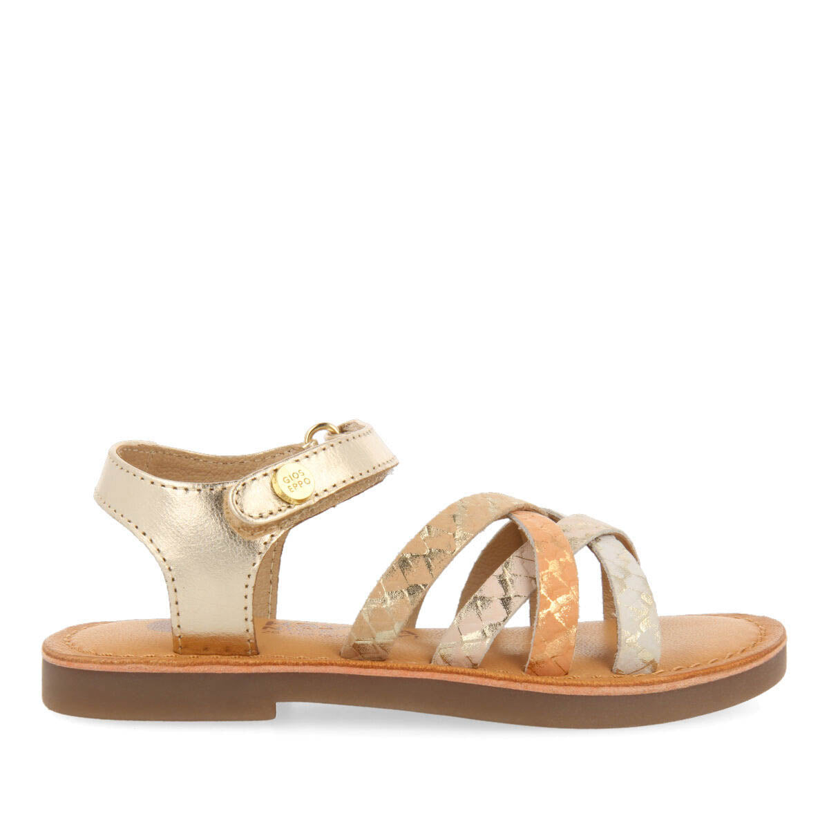Terjat girls leather sandals with gold straps
