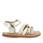 Sandalias de piel animal print en color plata para niña houdan