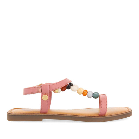 SANDALI IN PELLE CON DECORAZIONI IN COLOR ROSA DA BAMBINA CROZE