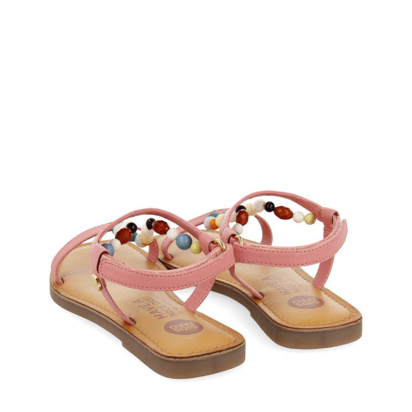 Sandali in pelle con decorazioni in color rosa da bambina croze
