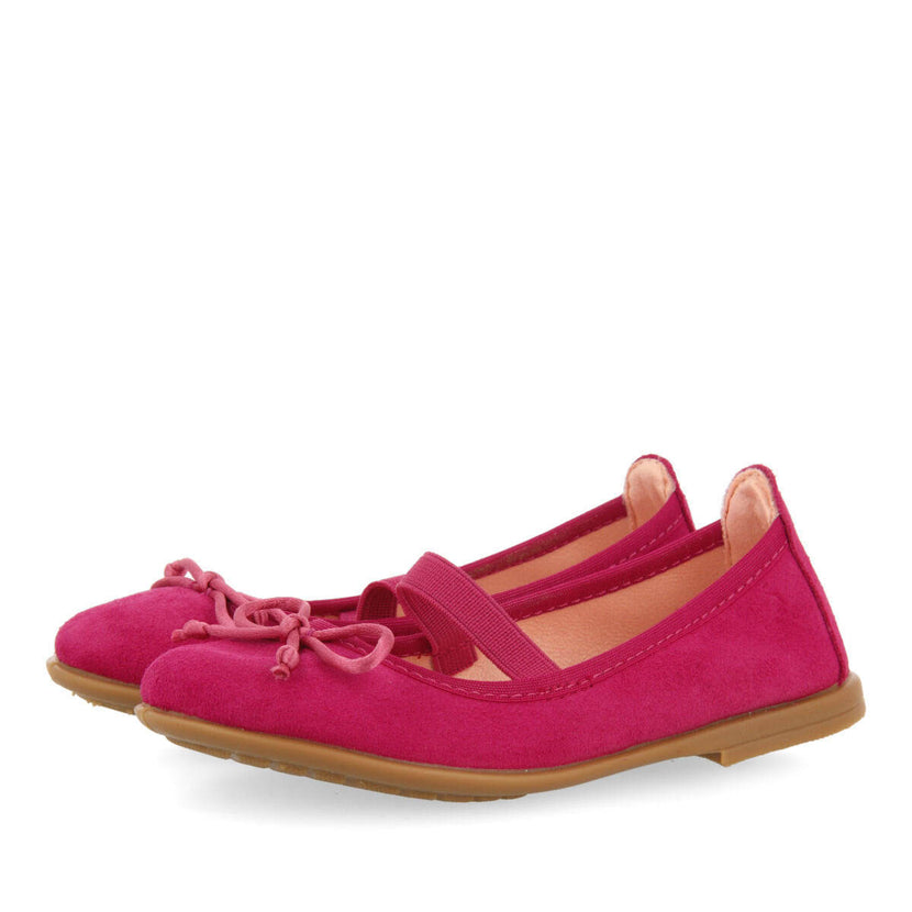 Calamba girls fuchsia leather ballet flats