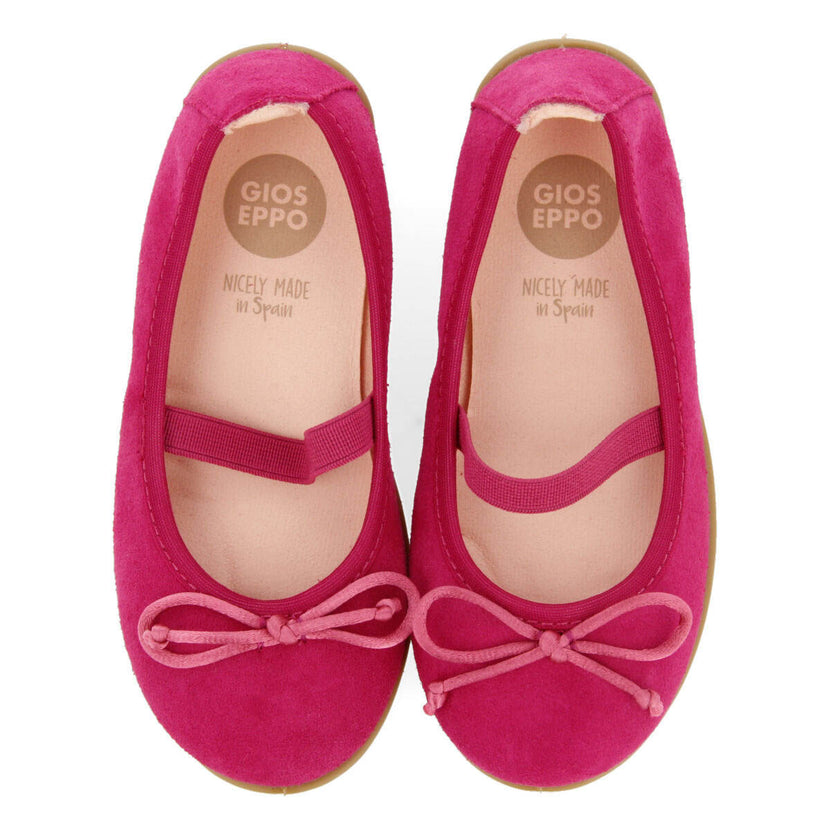 Calamba girls fuchsia leather ballet flats