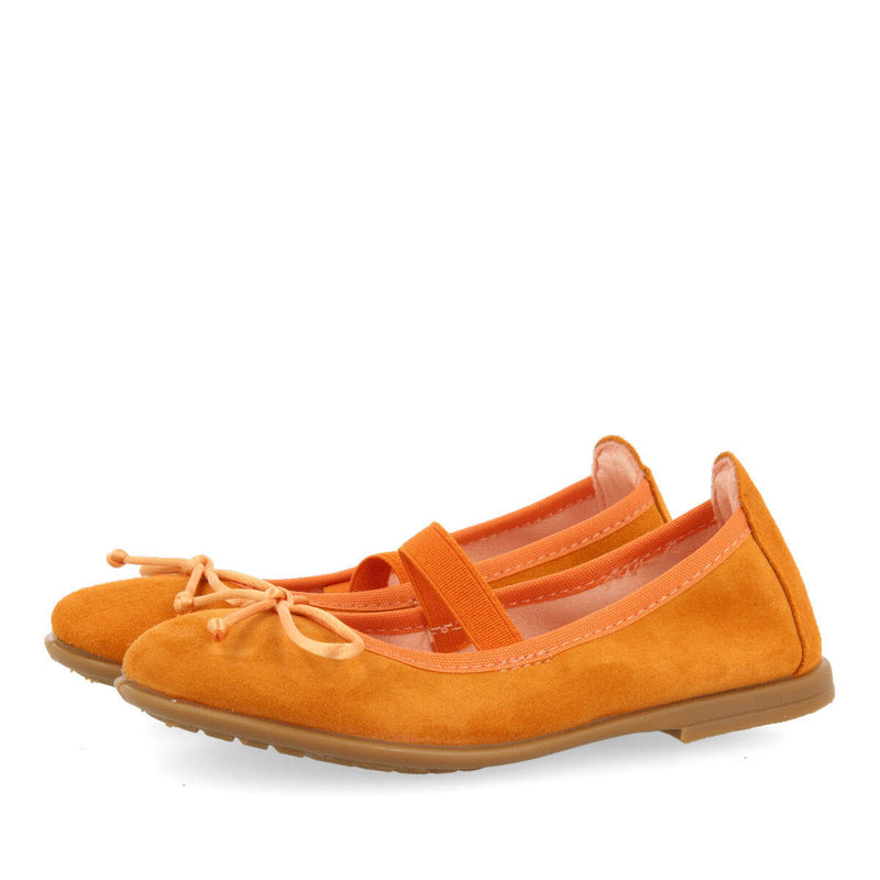 Belagua girls orange leather ballet flats