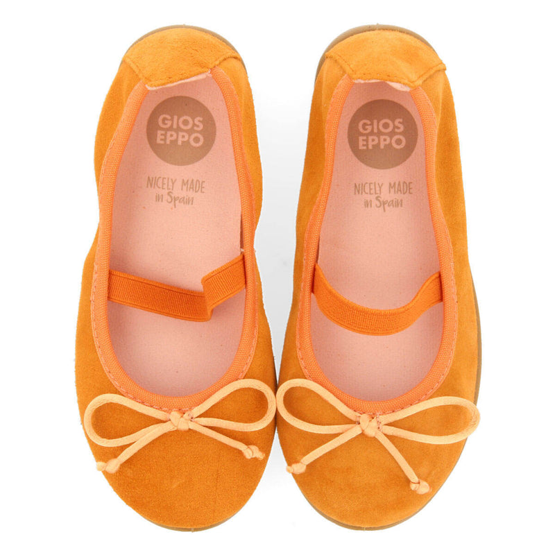 Belagua girls orange leather ballet flats