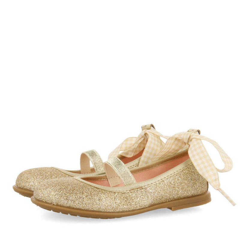 Bettant girls glittery gold ballet flats