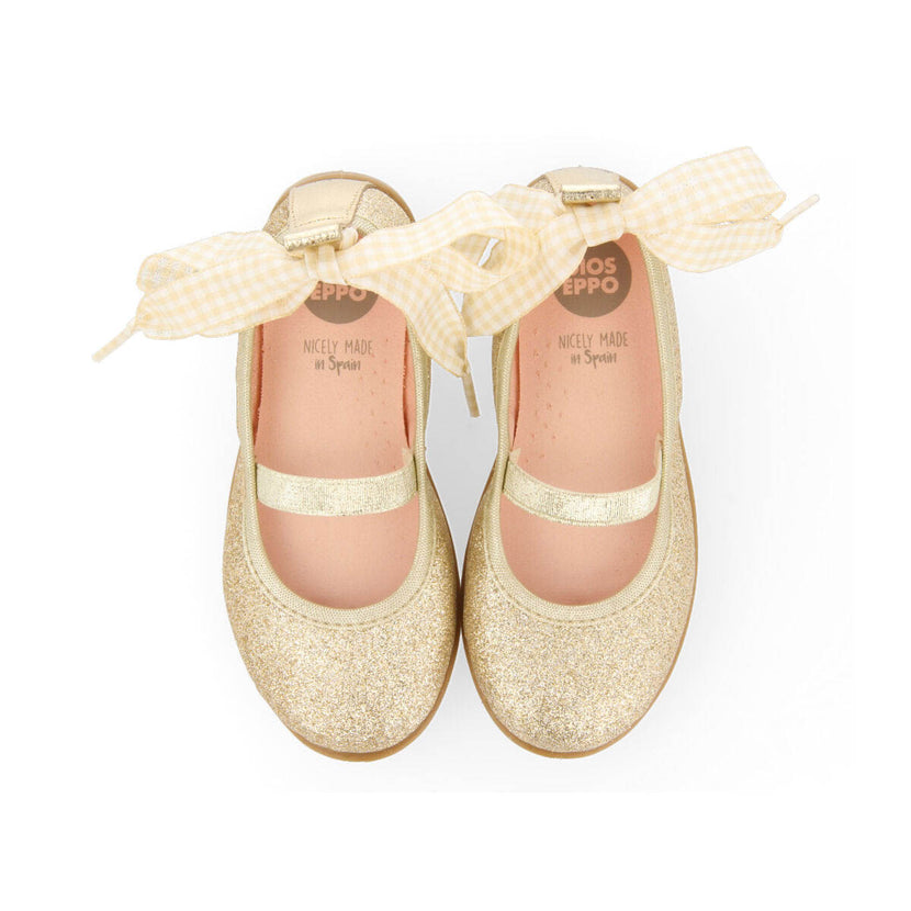 Bettant girls glittery gold ballet flats