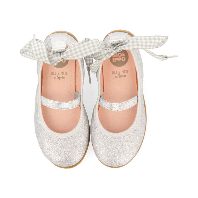 Bettant girls glittery silver ballet flats