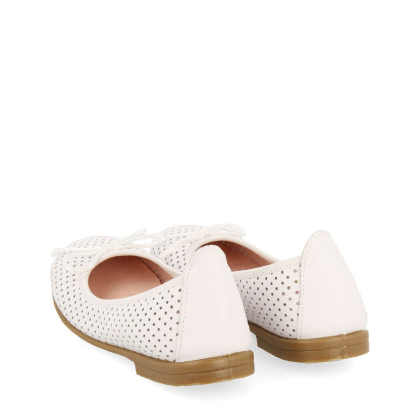 Aroffe girls white leather ballet flats