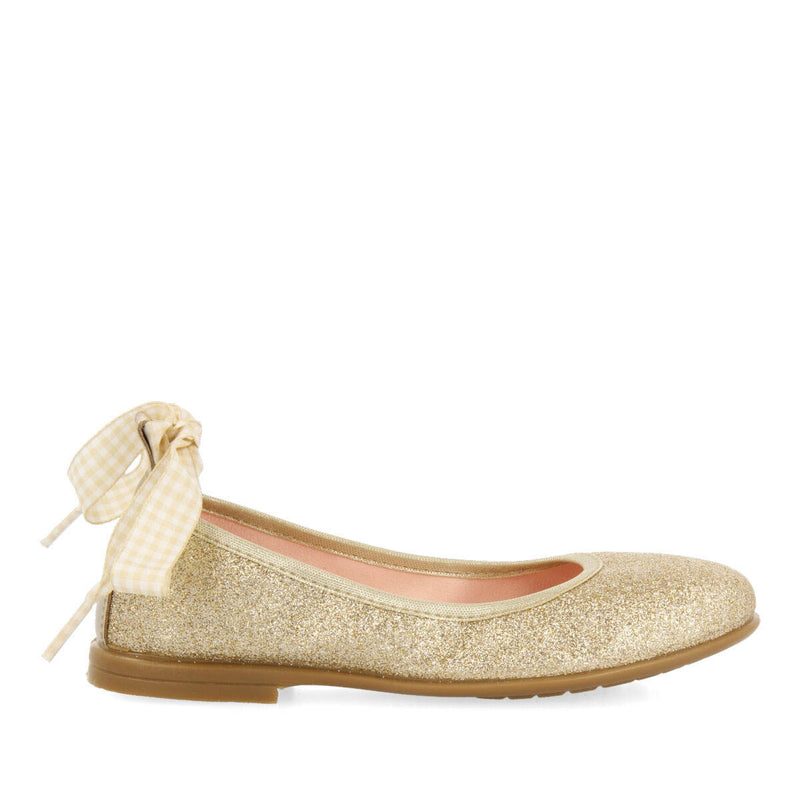 Vermeix girls glittery gold ballet flats