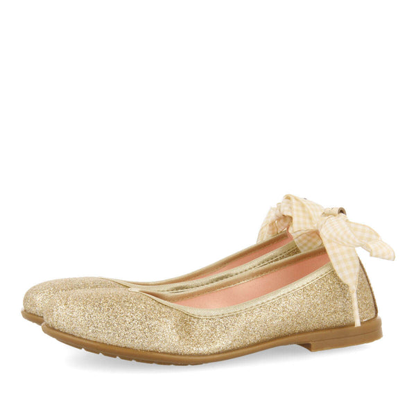 Vermeix girls glittery gold ballet flats