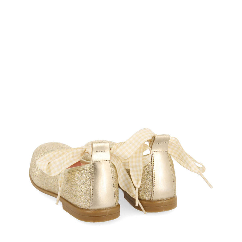 Vermeix girls glittery gold ballet flats