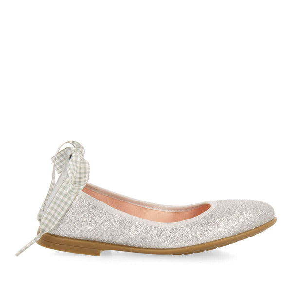 Vermeix girls glittery silver ballet flats