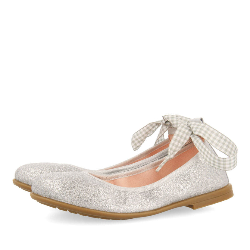 Vermeix girls glittery silver ballet flats